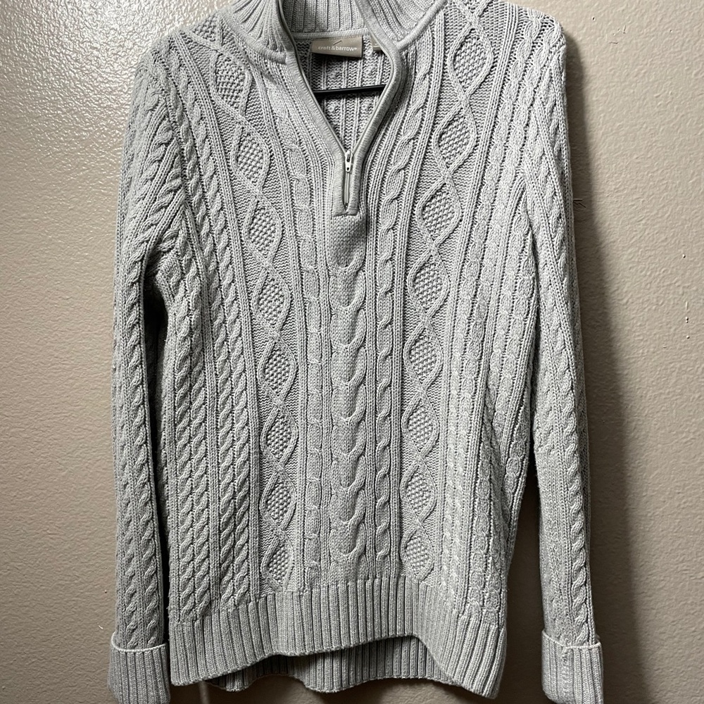 Cable knit zip up sweater